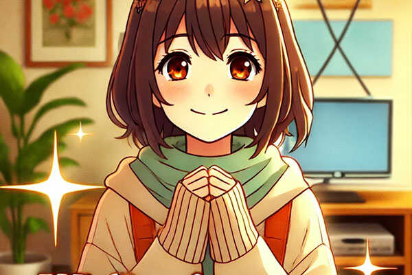 視聴率があがるのを願う女の子